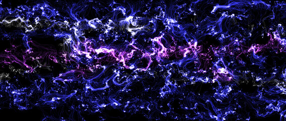 Wall Mural - View from space to the galaxy. The universe is filled with nebulae and galaxies. Panoramic shot, wide format. abs tract blue background.