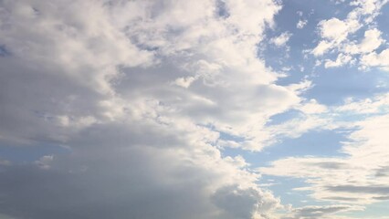 Wall Mural - blue sky background with white clouds in sunlight