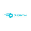 fast tech gear service logo design vector graphic symbol icon illustration creative idea