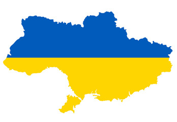 Poster - Ukraine country outline isolated on white background