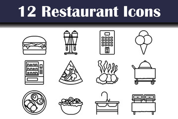 Sticker - Restaurant Icon Set