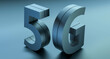 Metal letters of 5G internet concept. Mobile high speed internet wireless.3D rendering of 5G title from mettal. Internet of the fifth generation.