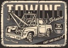 Towing Service Monochrome Scraped Poster