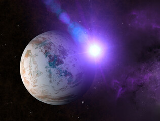 Wall Mural - exploration of new worlds, space and universe, new galaxies. planets in backlight. exoplanets. solar