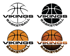 Wall Mural - vikings basketball team design is a sports team design which includes a basketball graphic and text 