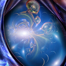 Multi Universe Inside Crystal Spheres In Giant's Hands