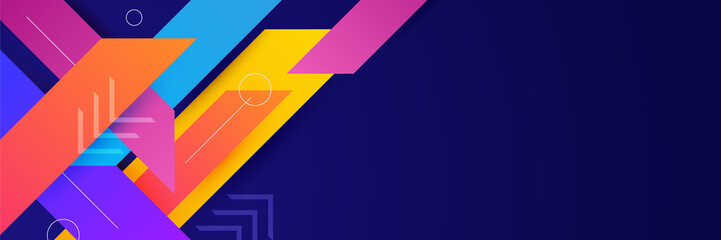Wall Mural - abstract colorful polygon banner design template. colorful tech web banner with geometric shapes bac