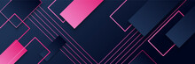 Abstract Black Pink Colorful Polygon Banner Design Template. Colorful Tech Web Banner With Geometric Shapes Backdrop And Gradient Colors. Vector Graphic Design Banner Pattern Presentation Background.