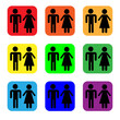 © RSLN - Man and woman icon isolated in white background. Male female sign. Flat image jpeg illustration jpg icons.