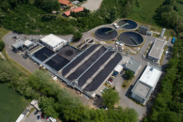 Wall Mural - Water Treatment plant aerial view	
