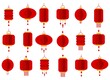 new year chinese lantern celebration illustration set flat isolated illustration
