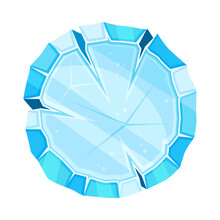 Blue Round Ice Shaped Element For Game And Web Design Vector Illustration