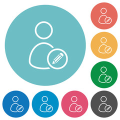 Wall Mural - Edit user account outline flat round icons