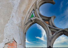 Stone Frames Of A Baroque Church Window Without Glass