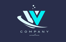 Blue White W Alphabet Letter Logo Icon With Swoosh . Design Suitable For A Company Or Business