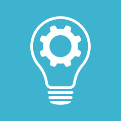 Poster - Lamp and Cogwheel - An innovative lamp and gear. Web design.