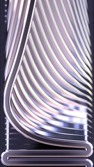 Poster - Flowing snake of silver luxury liquid. Abstract digital illustration. Modern background design. 3d rendering