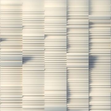 Rectangular slide-out white folders. Abstract 3d rendering background. Digital illustration