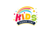 Illustration Vector Graphic Of Kids Summer Camp Colour Full Logo Design Template