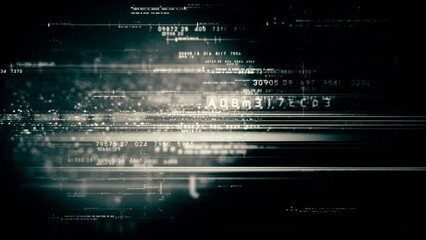 Leinwandbilder - Futuristic abstract de-focus Metaverse data matrix, meta, telemetry and encrypt numbers display with particles simulation in cyber space environment for HUD loop background