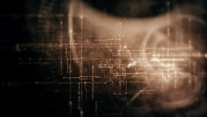 Leinwandbilder - Futuristic abstract de-focus Metaverse data matrix, meta, telemetry and encrypt numbers display with particles simulation in cyber space environment for HUD loop background