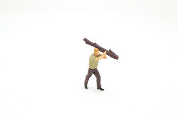 a mini of figure worker of Woodcutter, logger