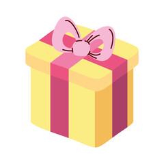 Poster - yellow giftbox present