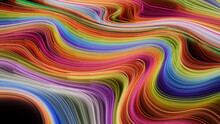 Colorful Neon Background With Orange, Pink And Green Swirls. 3D Render.