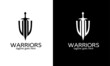 Illustration vector graphic of template logo sword and shield perfect for warriors concept logo