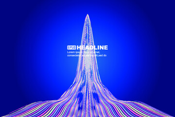 Poster - Colorful lines wave motion stretch into the distance and disappear abstract texture background