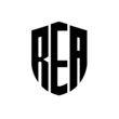 REA letter logo design. REA modern letter logo with black background. REA creative  letter logo. simple and modern letter logo. vector logo modern alphabet font overlap style. Initial letters REA  