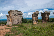 Mo Hin Khao Known As “The Stonehenge In Thailand”, Is A White Hill Located In A Broad Field. Its Geological Features And Surroundings Are Made Of Sedimentary Rocks In Jurassic