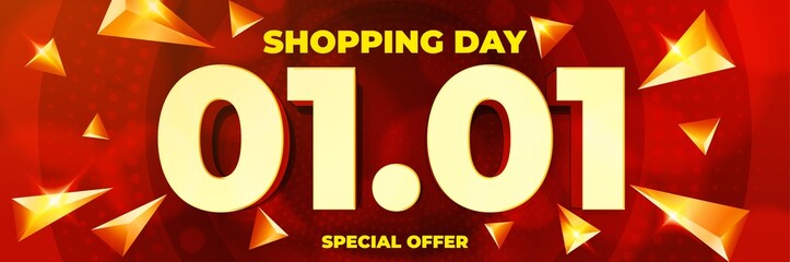 Wall Mural - 01.01 shopping day with special offer advertisement