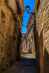 Wall Mural - Old stone houses in a medieval village of Ujue in Basque Country, Navarra, Spain