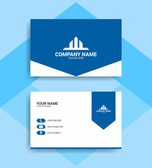 Canvas Print - modern and simple business card in blue color