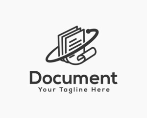 Wall Mural - paper document data universe management logo icon symbol template illustration for data web application management