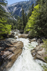 Wild Merced river in the Yosemite National Park