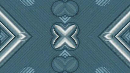 Fototapete - 3d rendering kaleidoscopic pattern of colored geometric shapes loop animation HD