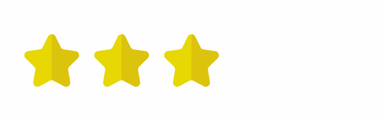 three star review illustration flat isolated on white background 