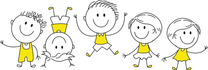 Wall Mural - cartoon illustration of a smiling child. can be used for design purposes