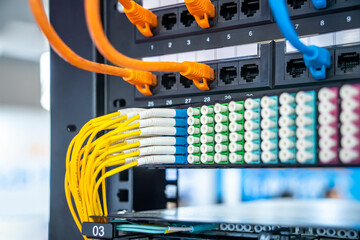 Fiber optic cable connect to communication Distribution point in datacenter