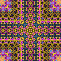 Poster - 3d effect - abstract kaleidoscopic geometric fractal pattern 