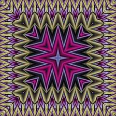 Wall Mural - 3d effect - abstract polygonal mandala style pattern