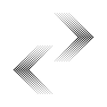 Halftone arrows left and right