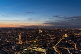 Fototapeta Uliczki - Panoramic view of Paris with the Eiffel tower