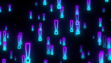 Poster - Glowing exclamation marks. Computer generated 3d render