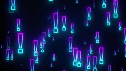 Poster - Glowing exclamation marks. Computer generated 3d render
