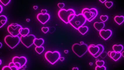 Poster - Glowing hearts icons. Computer generated 3d render