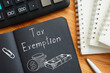 Tax Exemption is shown using the text