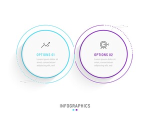 vector infographic label design template with icons and 2 options or steps. can be used for process 